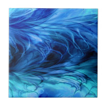 Fractal Marble Blue Ceramic Tiles