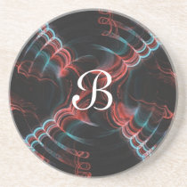 Fractal Misc Series-13---pink teal coaster--1 of coasters