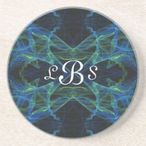 Fractal Misc Series-16---Blue Green coaster--1 of coasters