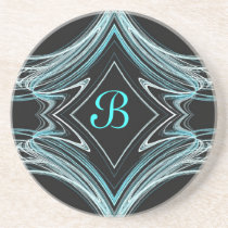Fractal Misc Series-1-Teal coaster--1 of  colours coasters