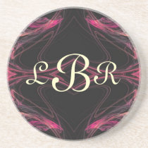 Fractal Misc Series-2-Blk & Pink coaster--1 of coasters