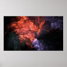 Fractal Paint on black Poster