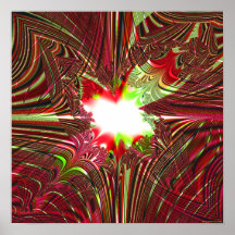 Fractal Projection 1.1b (red rose) Posters