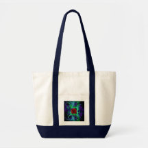 Fractal purple geen and red rose bag