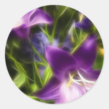 Fractal Purple Lilies Sticker