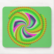 Fractal, Random, pretty, colourful, fuzzy windmill Mouse Pad