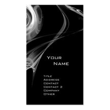 FRACTAL ROSE 3 bright light black and white grey Business Card Template
