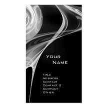 FRACTAL ROSE 3 bright light black and white grey Business Card