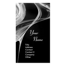 FRACTAL ROSE 3 bright light black and white grey Business Card