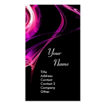 FRACTAL ROSE 3 bright light pink purple violet Business Card Templates