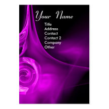 FRACTAL ROSE 3 bright light purple black Business Card