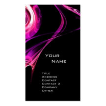 FRACTAL ROSE 3 bright pink purple violet black Business Card Template