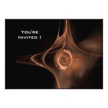 FRACTAL ROSE bright  brown black Personalized Invite