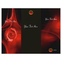 FRACTAL ROSE bright red black 3 fold brochure Flyers