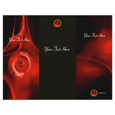 FRACTAL ROSE bright red black 3 fold brochure Flyers by bulgan_lumini
