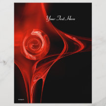 FRACTAL ROSE bright red black Flyer