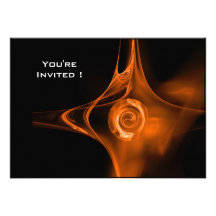 FRACTAL ROSE bright  red orange black Invites