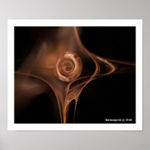 FRACTAL ROSE ,brown Poster
