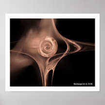 FRACTAL ROSE , brown Posters