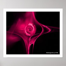 FRACTAL ROSE , pink fuchsia Posters