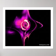 FRACTAL ROSE , pink purple Print