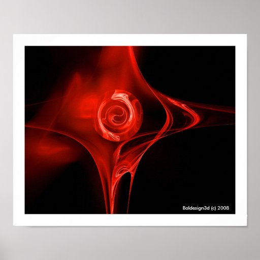 FRACTAL ROSE ,red Print
