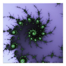 Fractal Snail - green and purple fractal design Photo Art