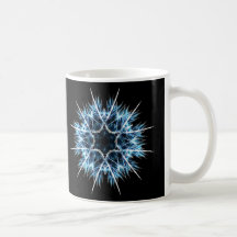 Fractal snowflake coffee mugs