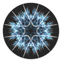 Fractal snowflake round sticker