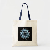 Fractal snowflake tote bags
