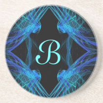 Fractal Square Series-3---Blue coaster--1 of coasters