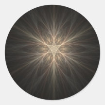 Fractal Star or Snowflake Design Round Stickers
