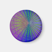 Fractal Sunburst Art Fridge Magnets