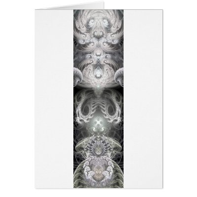 fractal tribal totem pole #4 greeting card by mrpsiquedelico