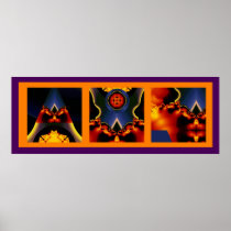 Fractal triptych print
