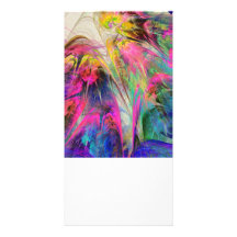 Fractal - Tropical Flowers Custom Photo Card