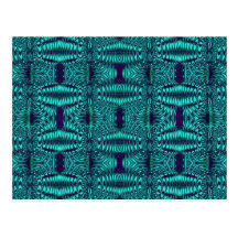 fractal turquoise post card