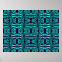 fractal turquoise poster