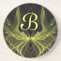 Fractal Wings Series-1---yellow coaster--1 of coasters