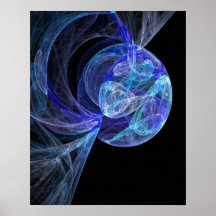 Fractale abstraite de globe posters