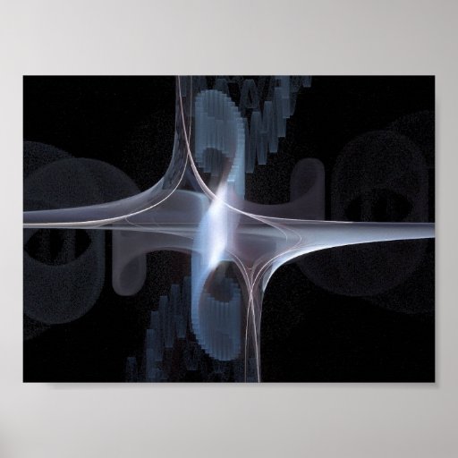 Fractale dans bleu et gris posters