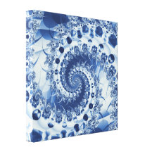 Fractale en spirale bleu-clair de Shell Toiles Tendues