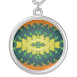 Fractale noire orange super pendentif personnalisé