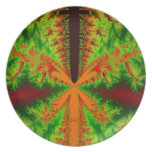 Fractale orange d'insecte assiette pour soirée