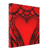 Fractale rouge de coeur impressions sur toile