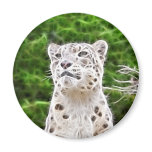 Fractalius Snow Leopard Fridge Magnet