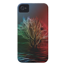 Fractalius Tree, Sky and River Case-Mate iPhone 4 Cases