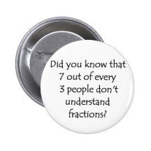 Fractions Pinback Button