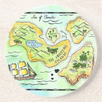 Fractious Islands Treasure Map Coaster coasters