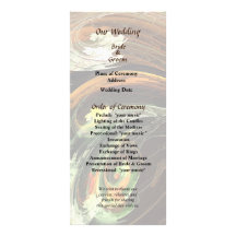 Fractrals - Autumn Leaves Swirling Wedding Program Rack Card Template